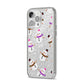 Happy Snowmen Illustrations iPhone 14 Pro Max Glitter Tough Case Silver Angled Image