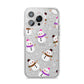 Happy Snowmen Illustrations iPhone 14 Pro Max Glitter Tough Case Silver