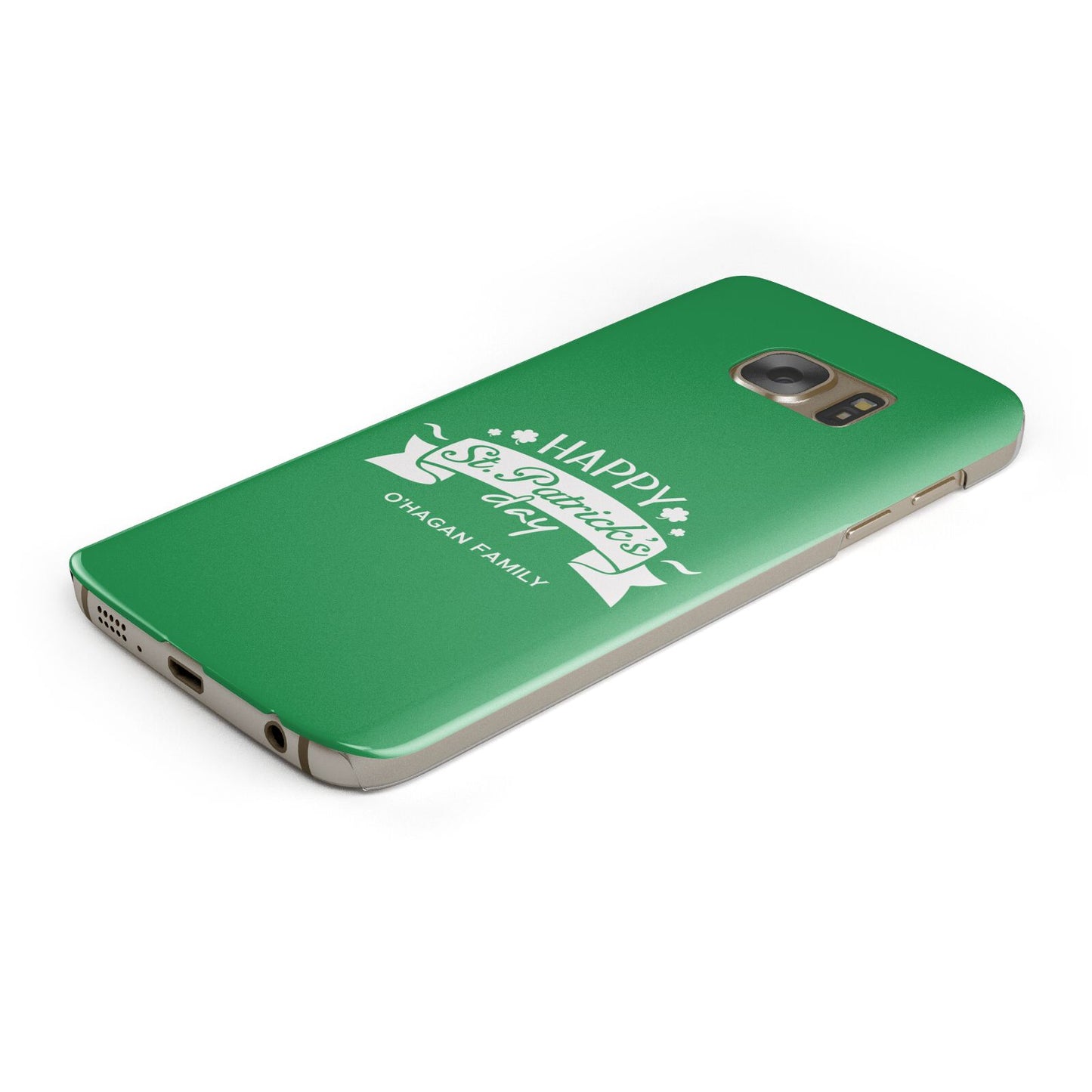 Happy St Patricks Day Personalised Protective Samsung Galaxy Case Angled Image