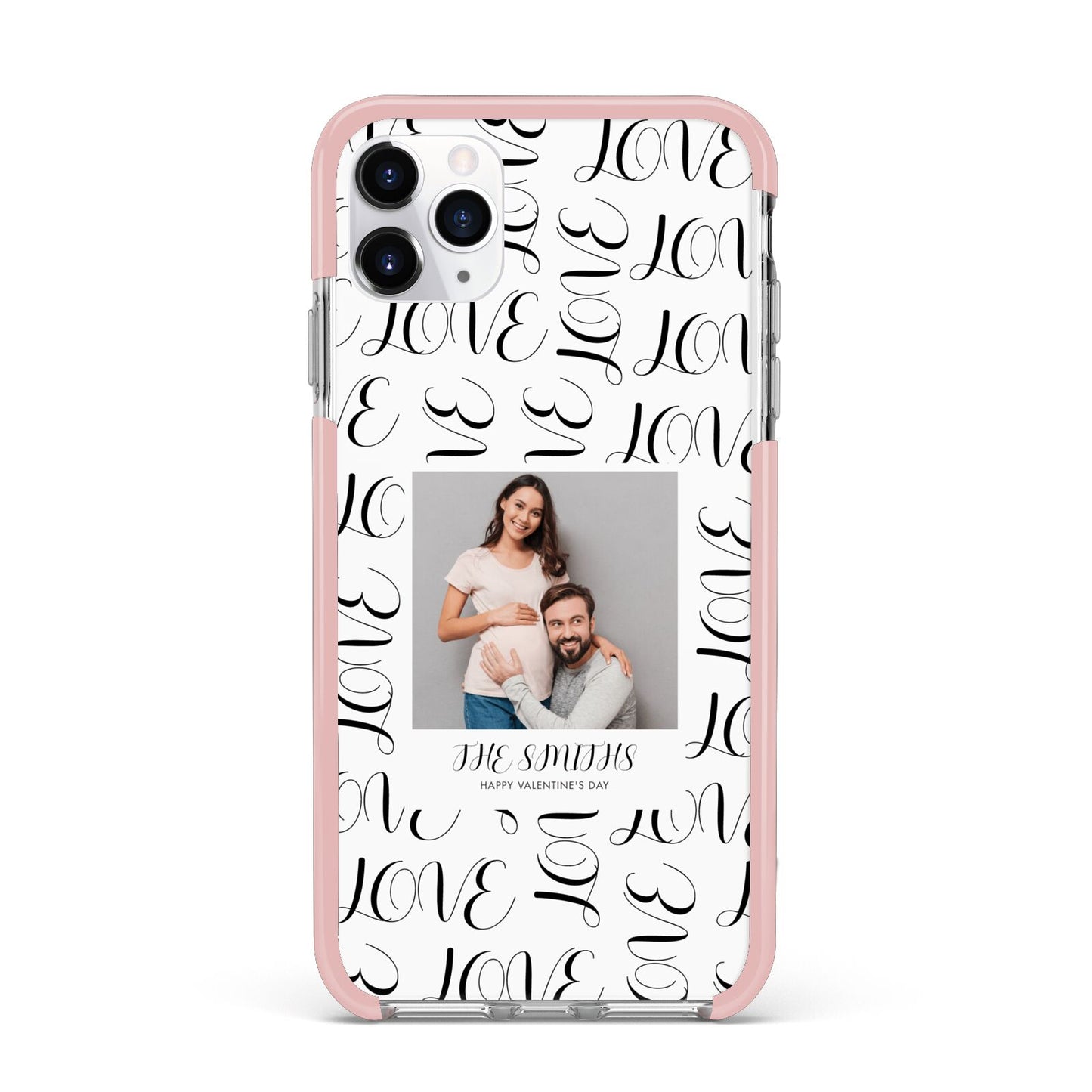Happy Valentines Day Photo Upload iPhone 11 Pro Max Impact Pink Edge Case