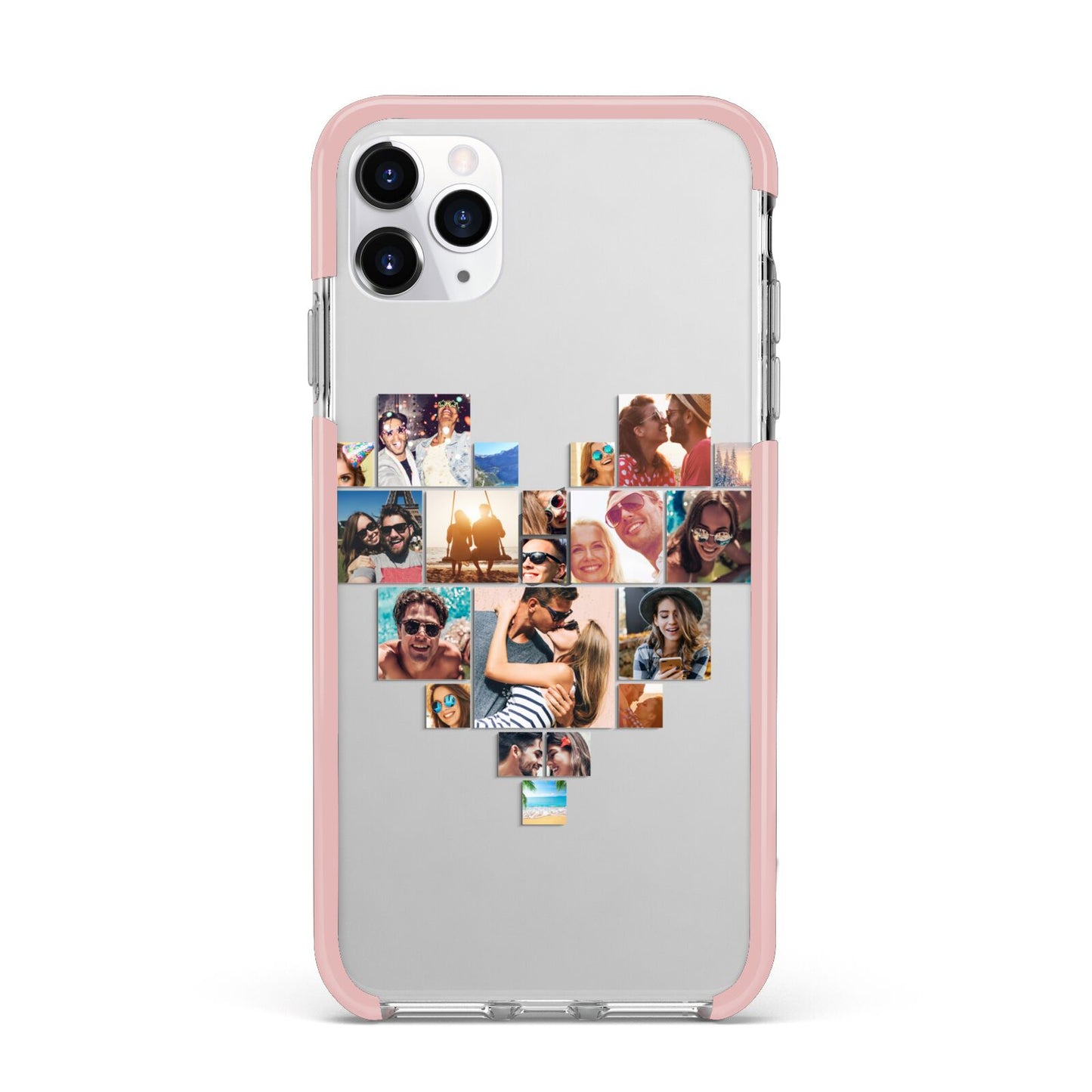 Heart Shaped Photo Montage Upload iPhone 11 Pro Max Impact Pink Edge Case