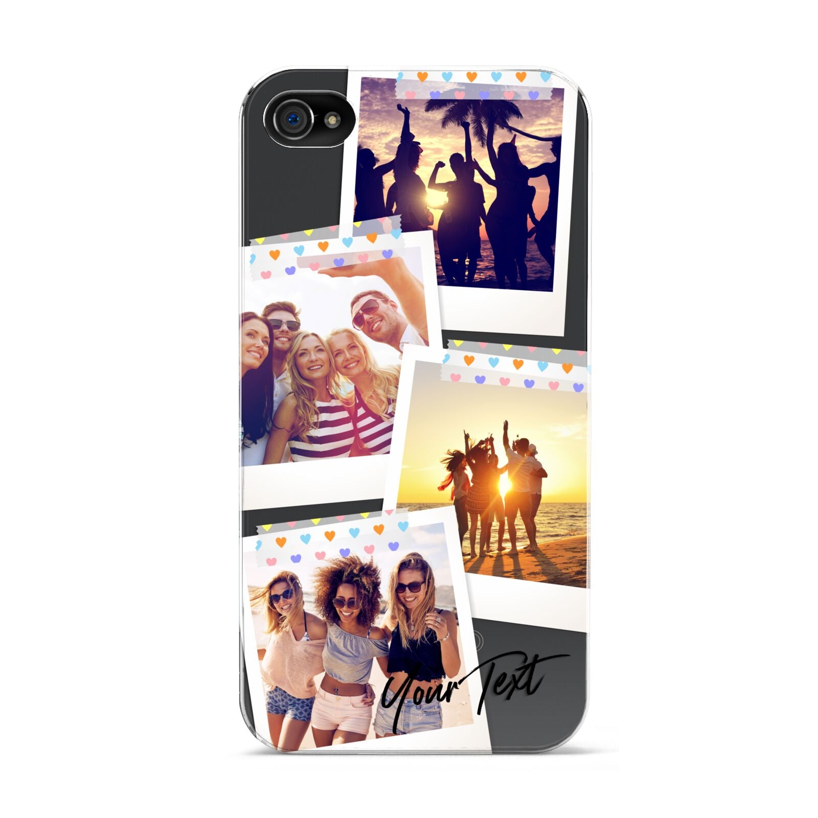 Heart Tape Photo with Text Apple iPhone 4s Case