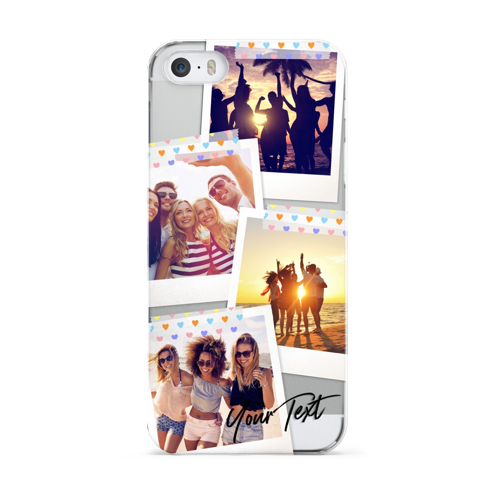Heart Tape Photo with Text Apple iPhone 5 Case