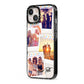 Heart Tape Photo with Text iPhone 13 Black Impact Case Side Angle on Silver phone