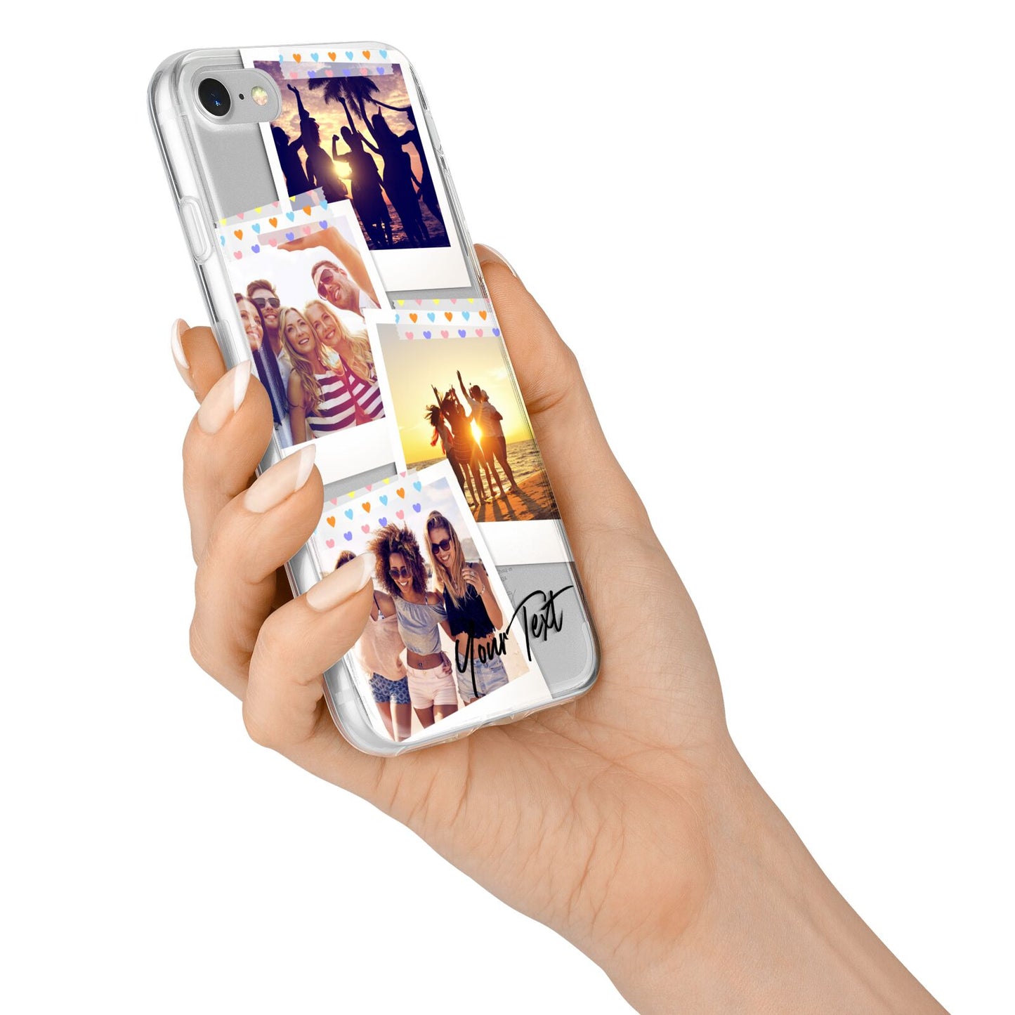 Heart Tape Photo with Text iPhone 7 Bumper Case on Silver iPhone Alternative Image