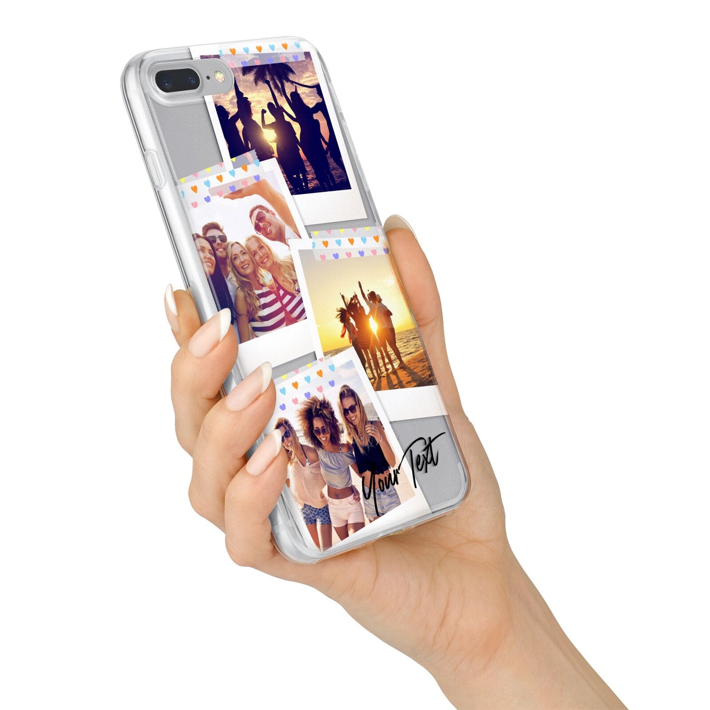 Heart Tape Photo with Text iPhone 7 Plus Bumper Case on Silver iPhone Alternative Image