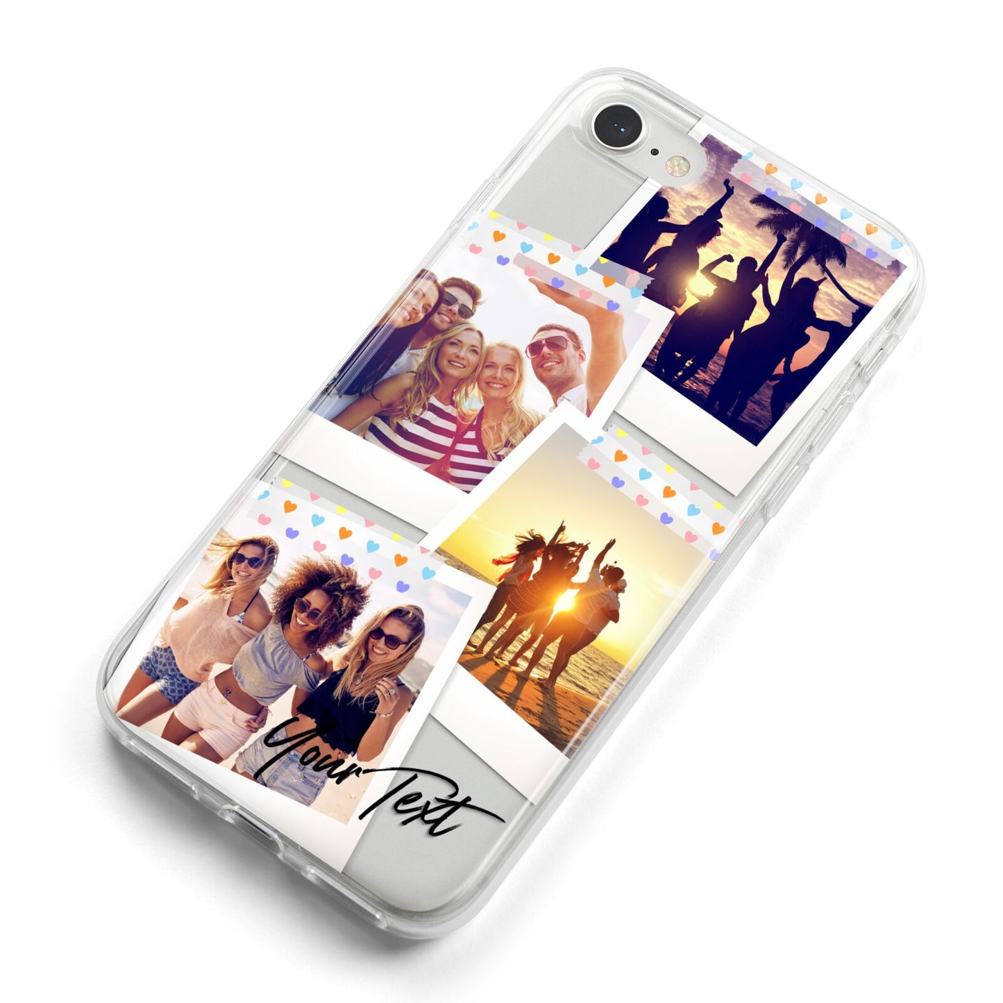 Heart Tape Photo with Text iPhone 8 Bumper Case on Silver iPhone Alternative Image