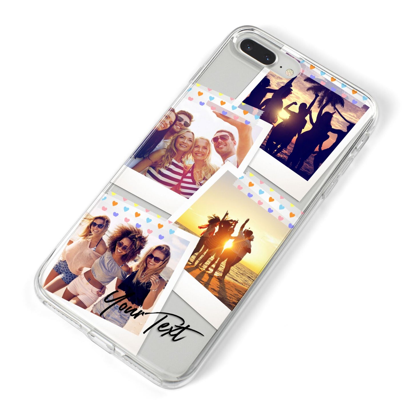 Heart Tape Photo with Text iPhone 8 Plus Bumper Case on Silver iPhone Alternative Image