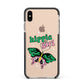 Hippie Girl Apple iPhone Xs Max Impact Case Black Edge on Gold Phone