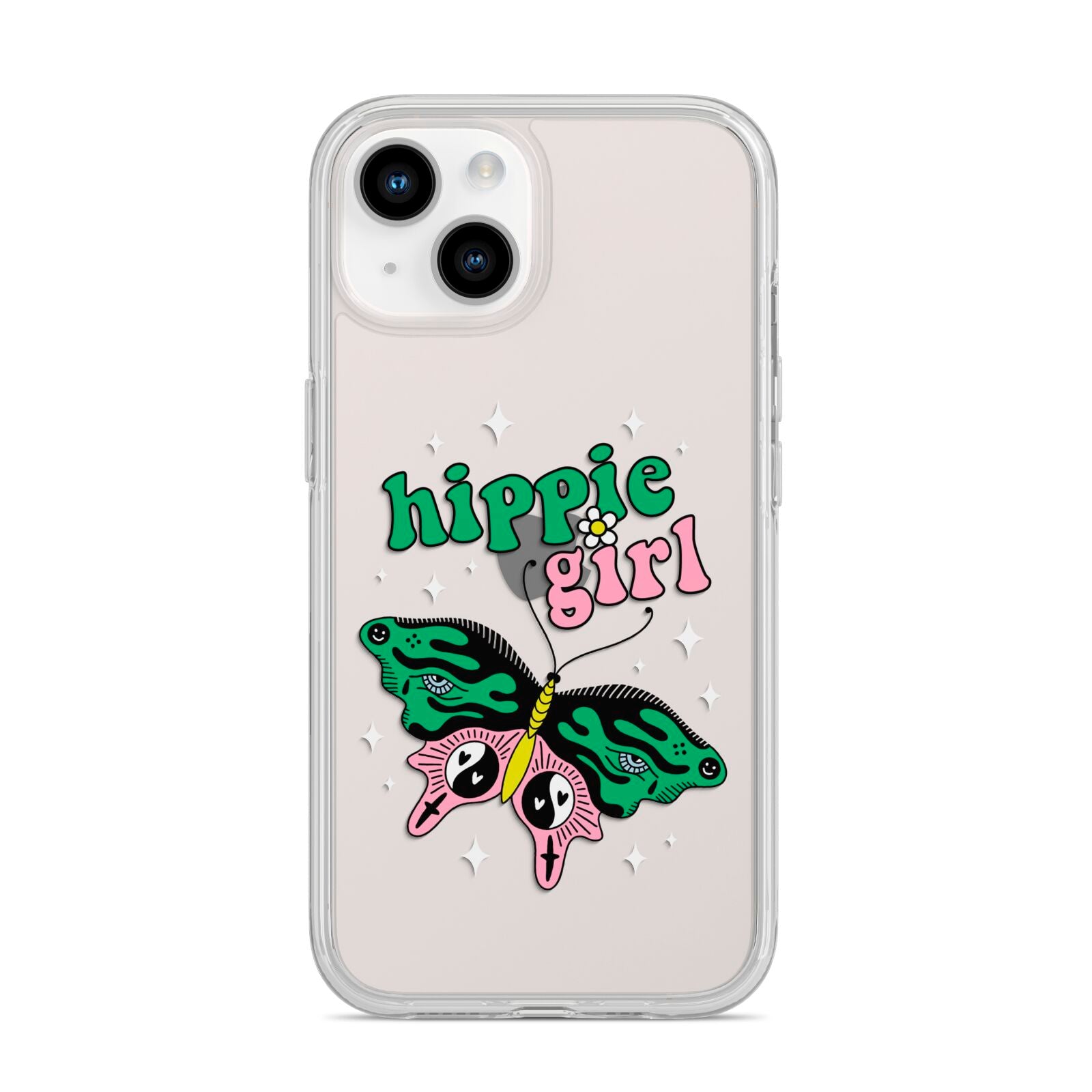 Hippie Girl iPhone 14 Clear Tough Case Starlight