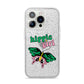 Hippie Girl iPhone 14 Pro Glitter Tough Case Silver