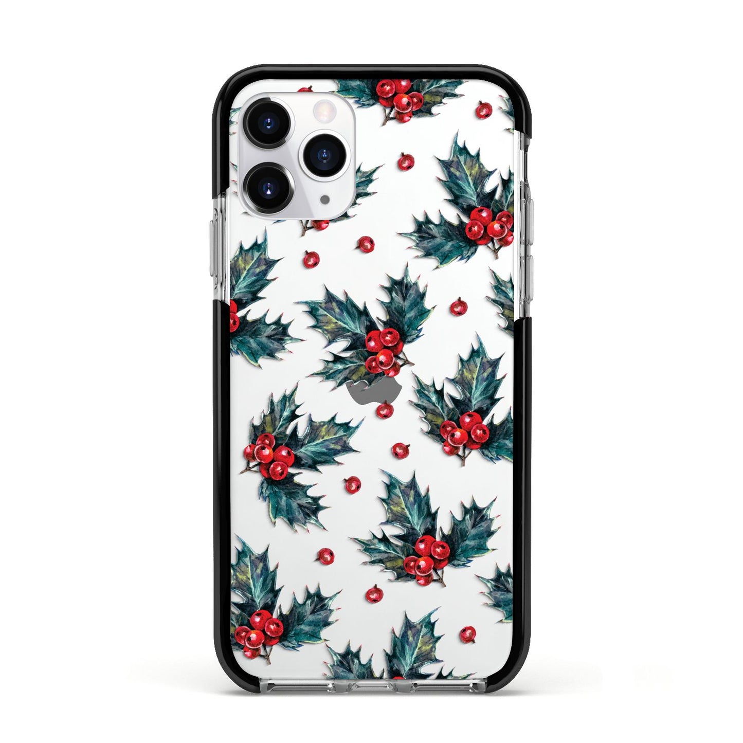 Holly berry Apple iPhone 11 Pro in Silver with Black Impact Case