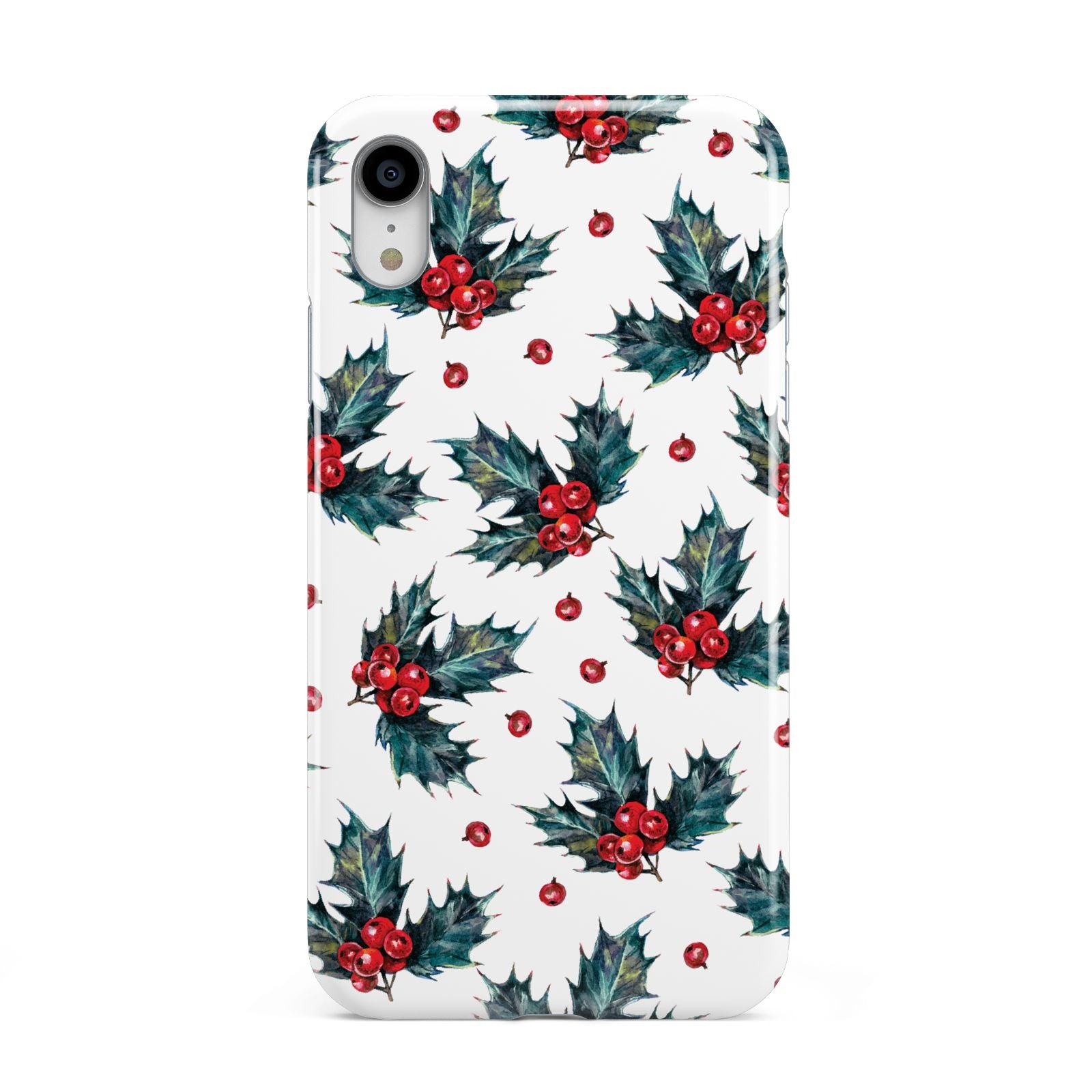 Holly berry Apple iPhone XR White 3D Tough Case