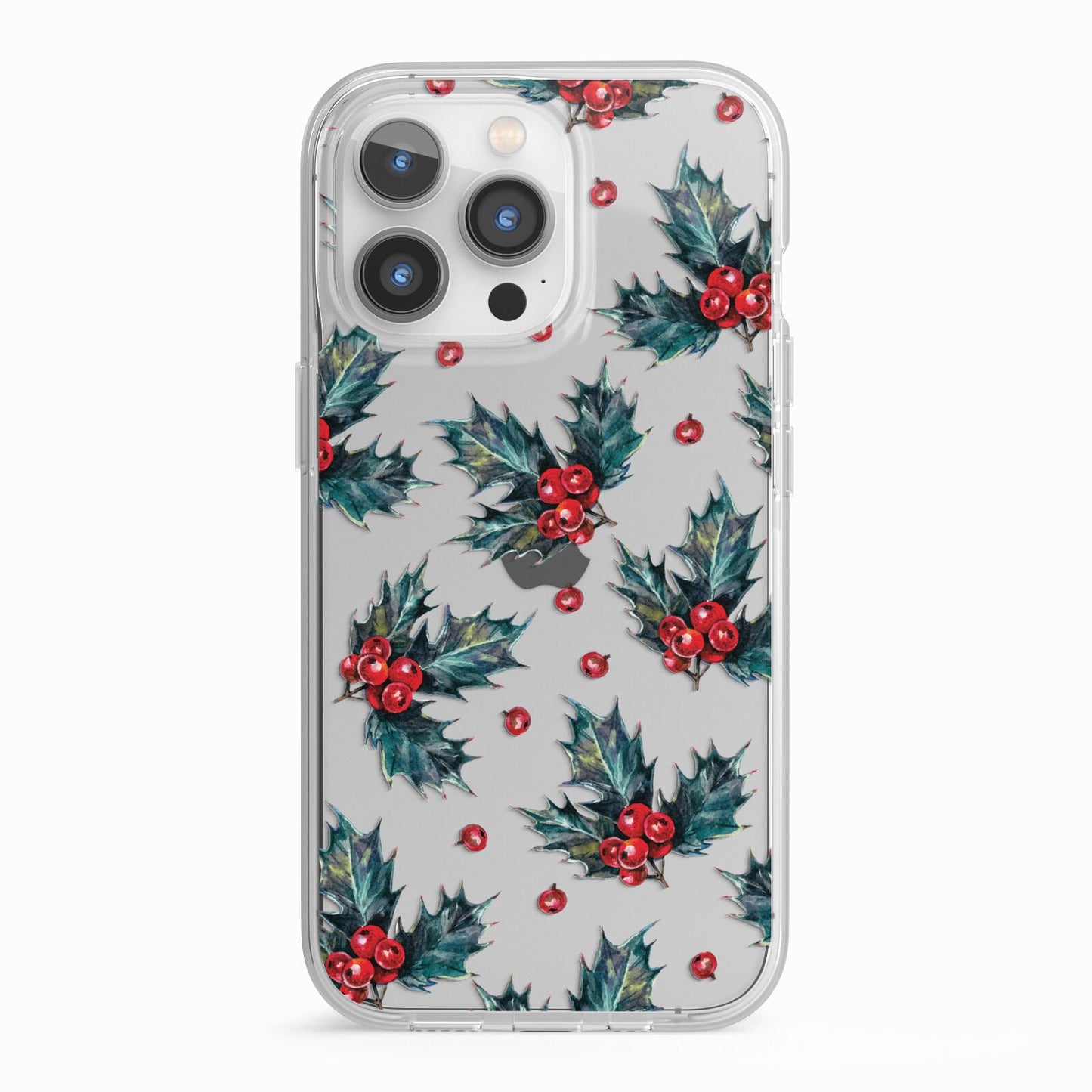 Holly berry iPhone 13 Pro TPU Impact Case with White Edges