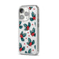 Holly berry iPhone 14 Pro Clear Tough Case Silver Angled Image
