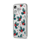 Holly berry iPhone 14 Pro Max Clear Tough Case Silver Angled Image