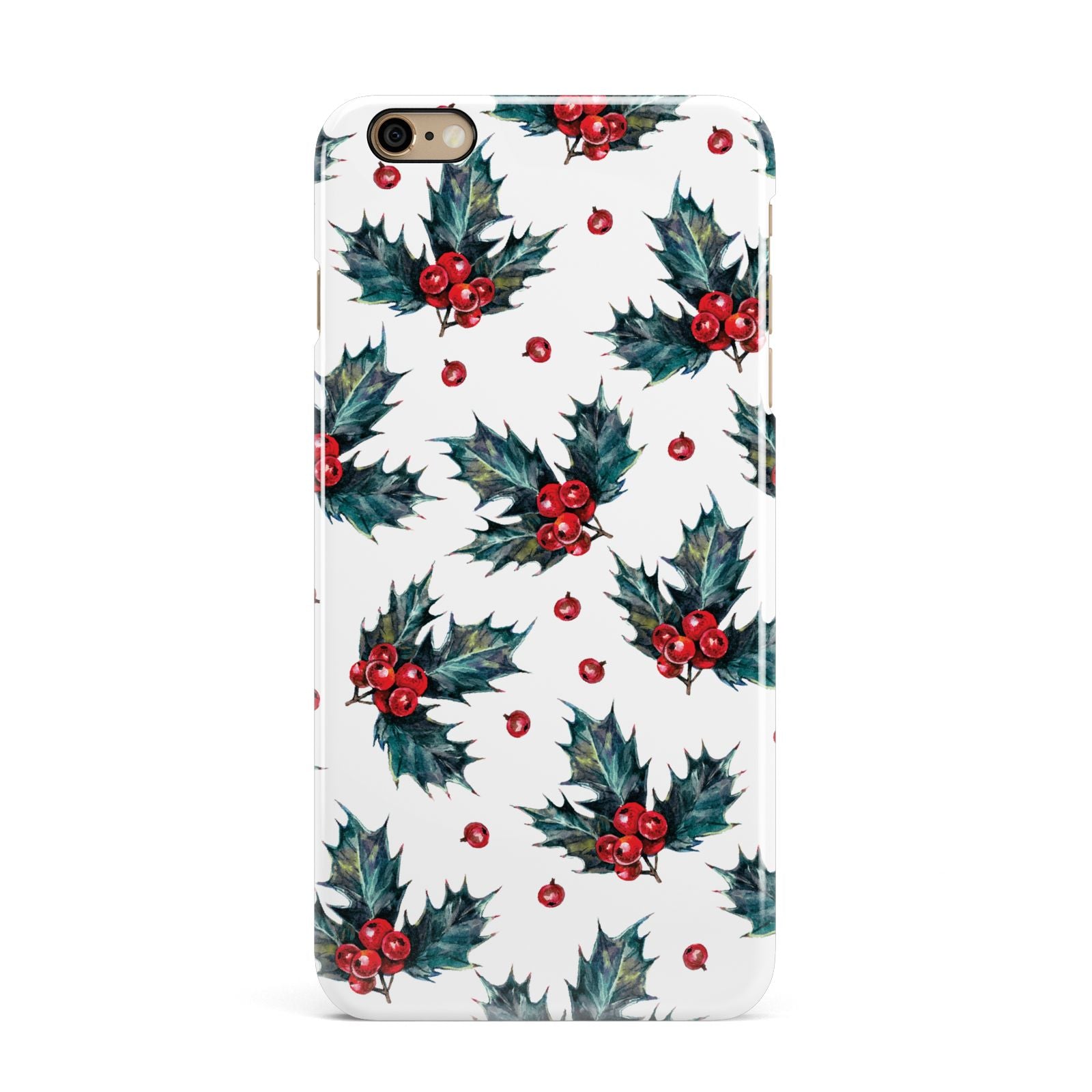 Holly berry iPhone 6 Plus 3D Snap Case on Gold Phone