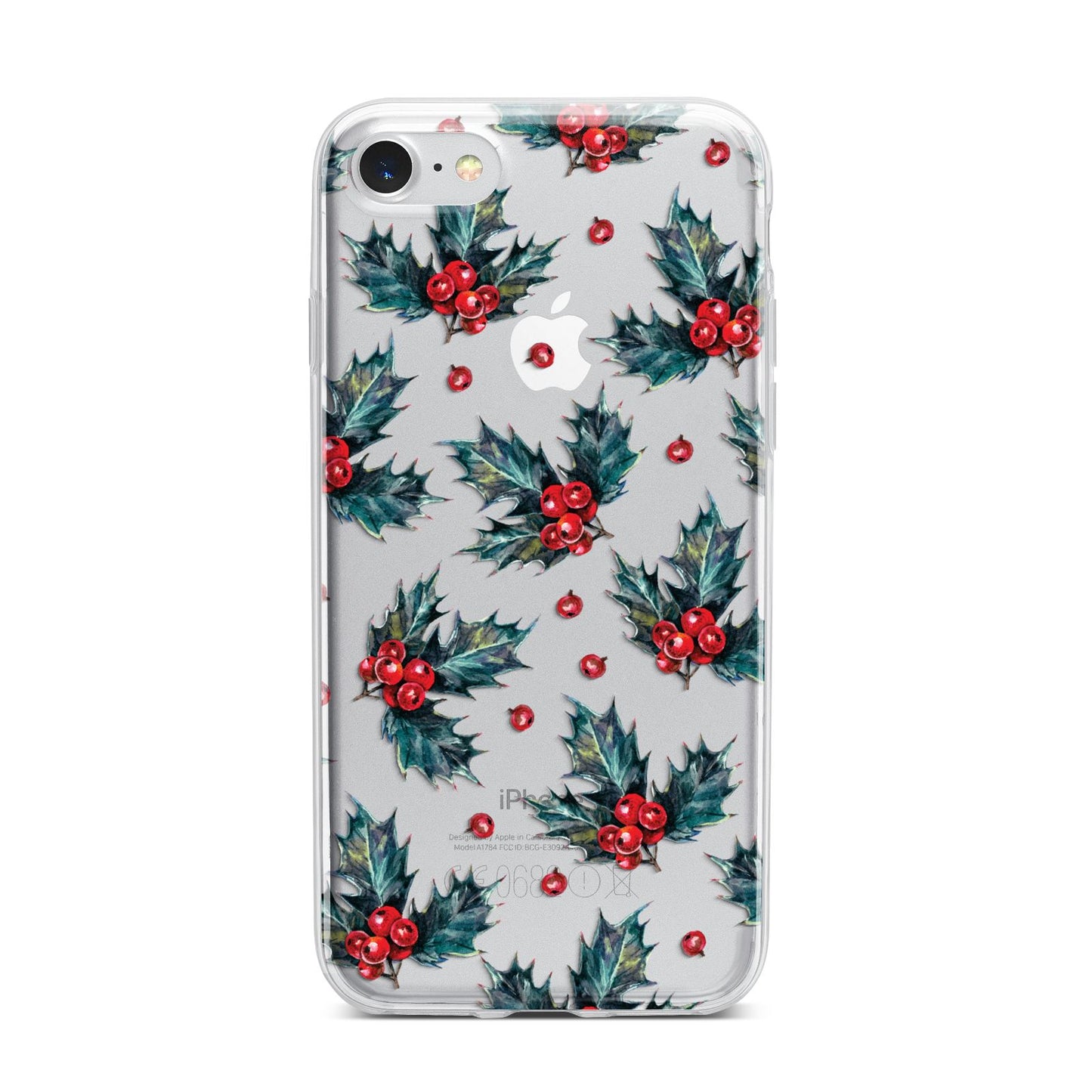 Holly berry iPhone 7 Bumper Case on Silver iPhone