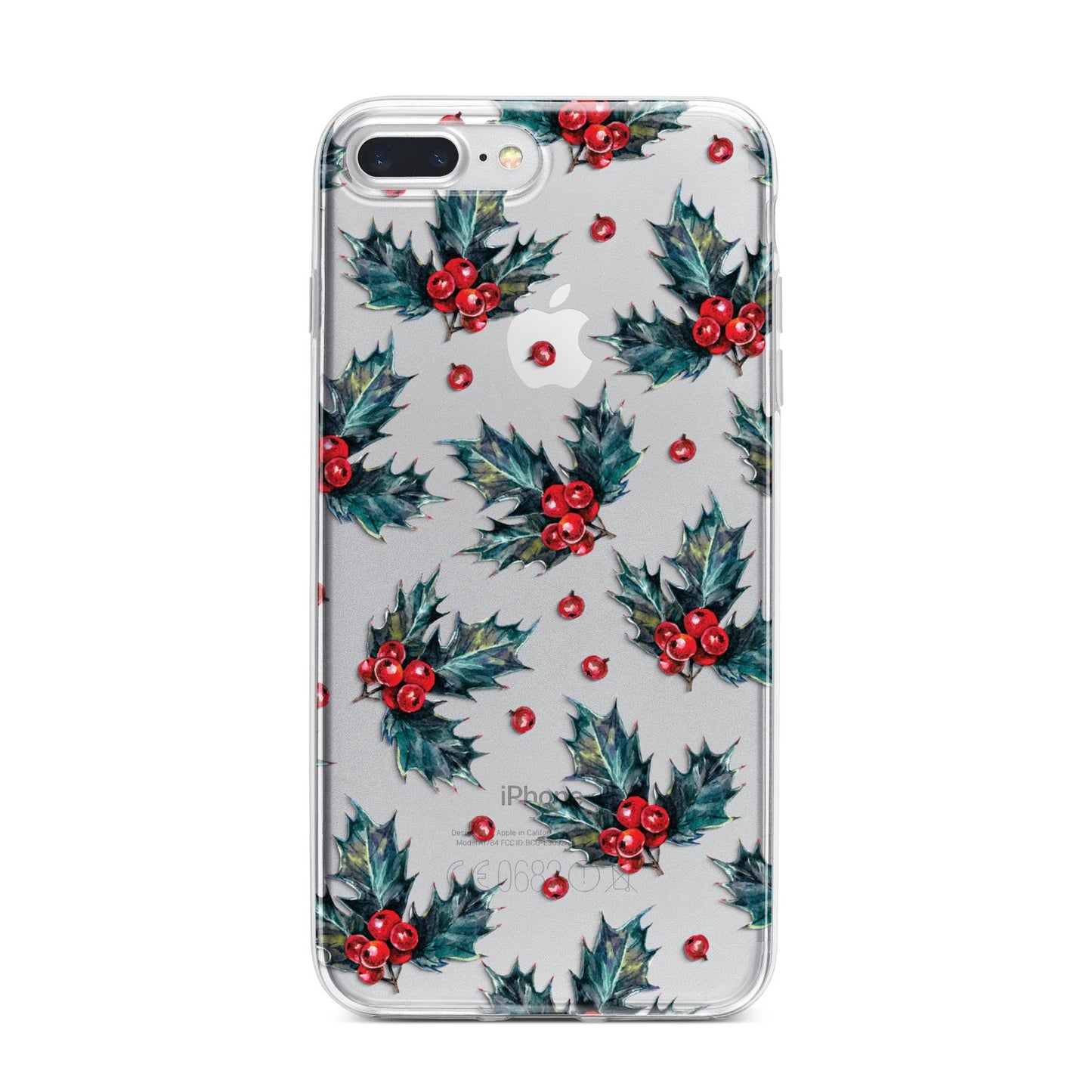 Holly berry iPhone 7 Plus Bumper Case on Silver iPhone
