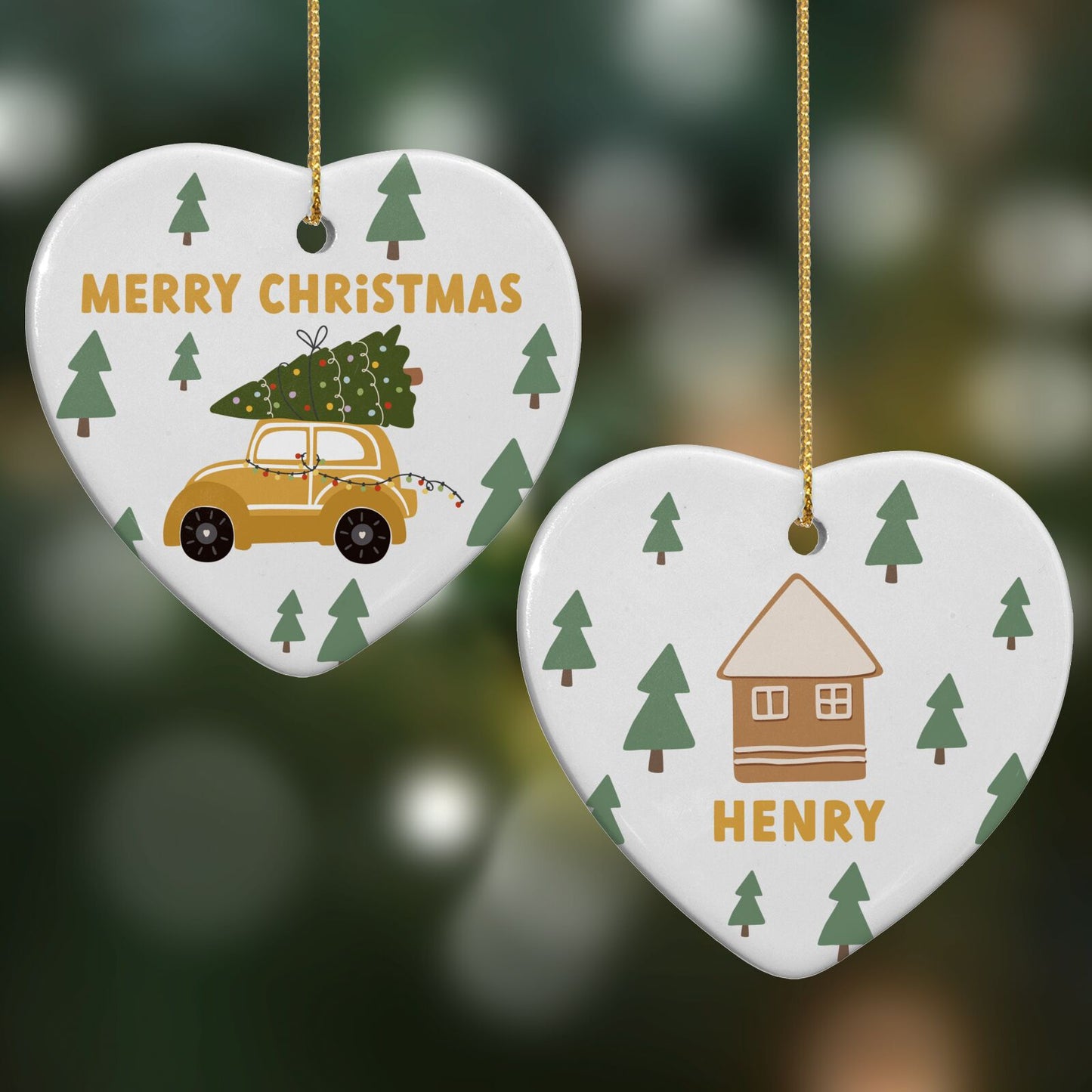 Home for Christmas Heart Decoration on Christmas Background