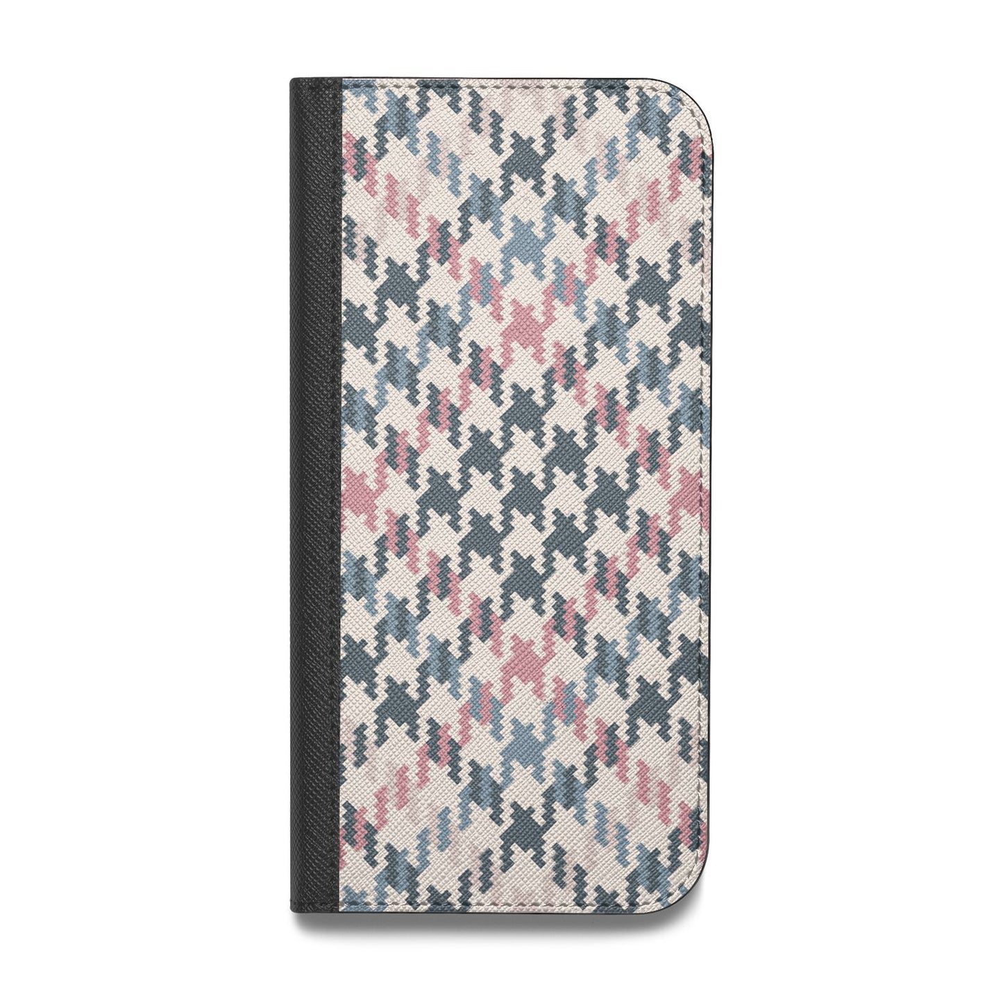 Houndstooth Fabric Effect Vegan Leather Flip Samsung Case