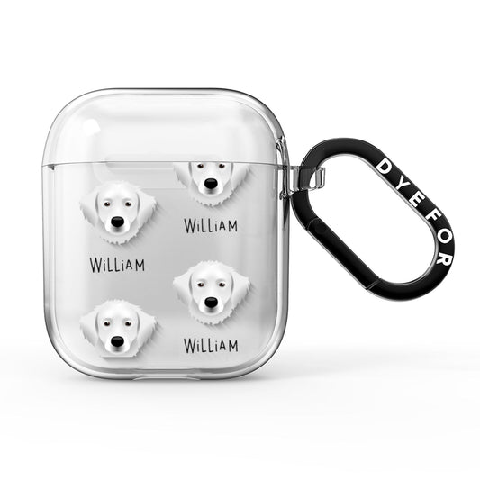 Hungarian Kuvasz Icon with Name AirPods Clear Case