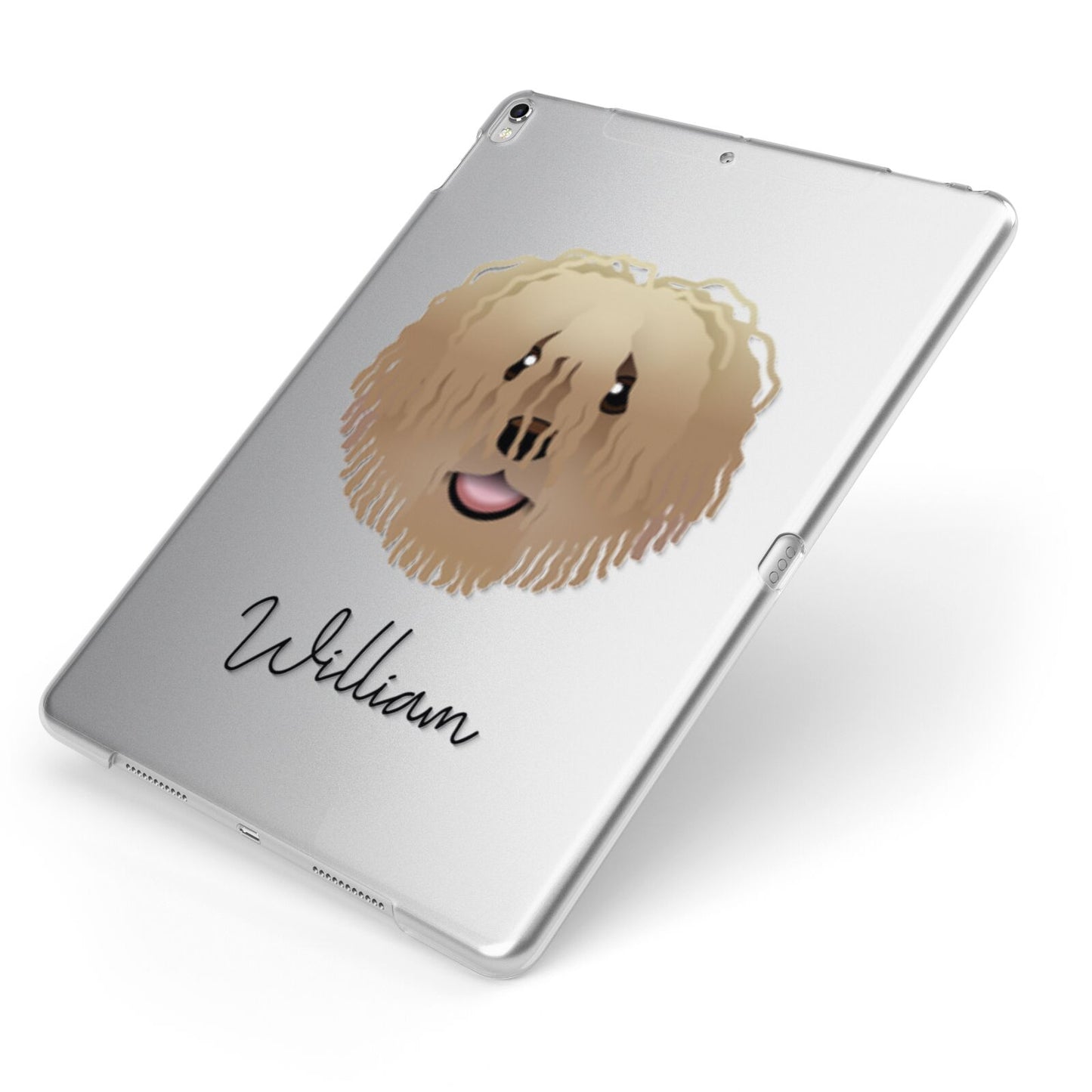 Hungarian Puli Personalised Apple iPad Case on Silver iPad Side View