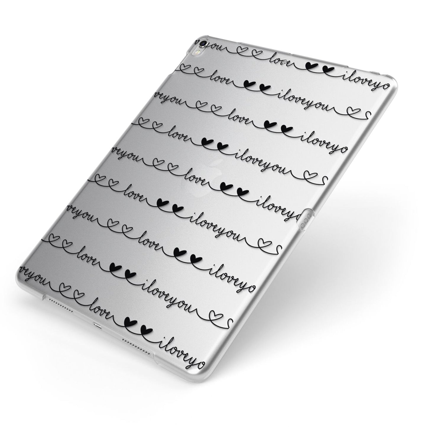 I Love You Repeat Apple iPad Case on Silver iPad Side View