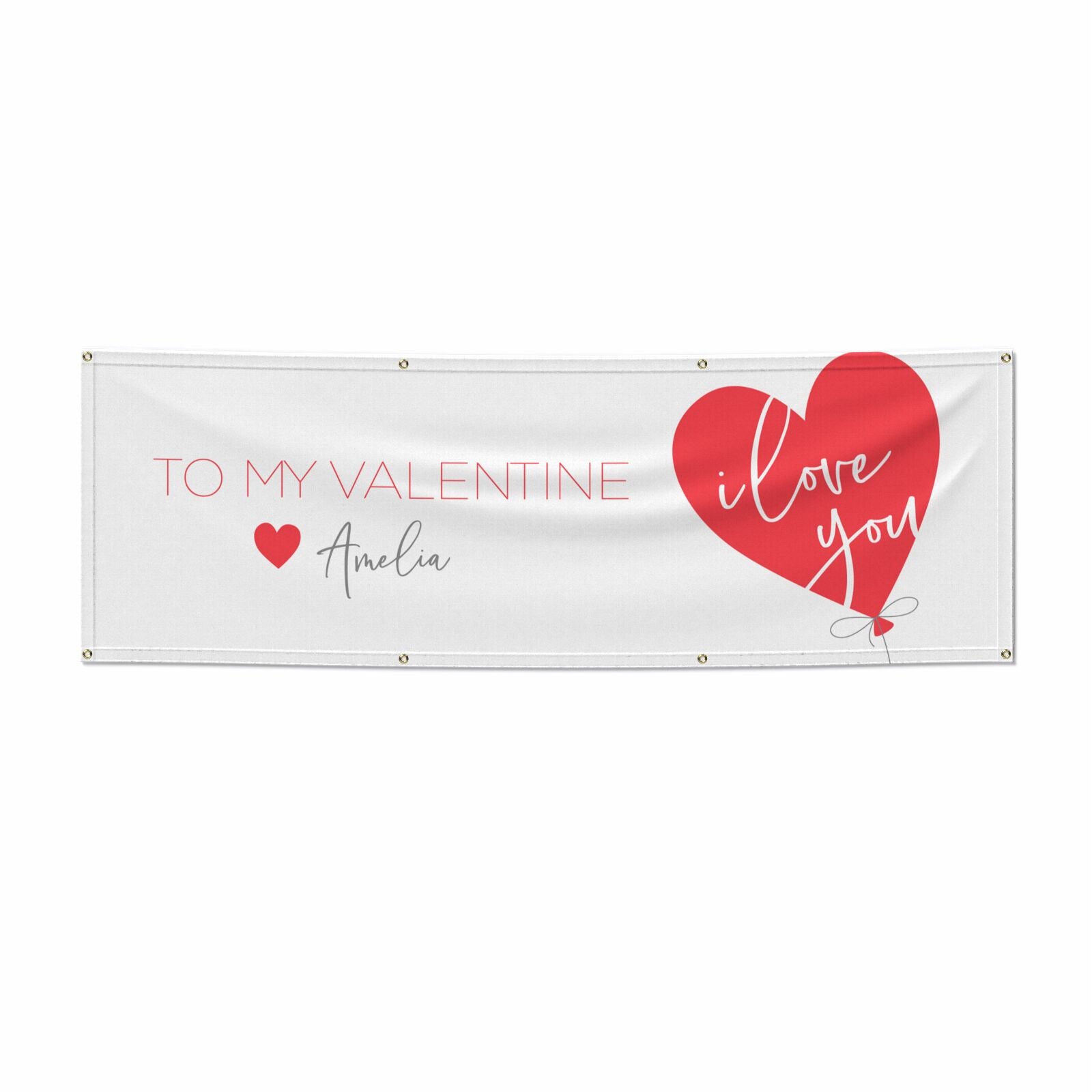 I Love You Valentine s Balloon 6x2 Vinly Banner with Grommets