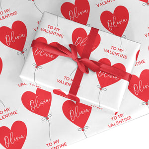 I Love You Valentine's Balloon Wrapping Paper