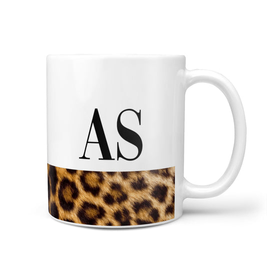 Initialled Leopard Print 10oz Mug