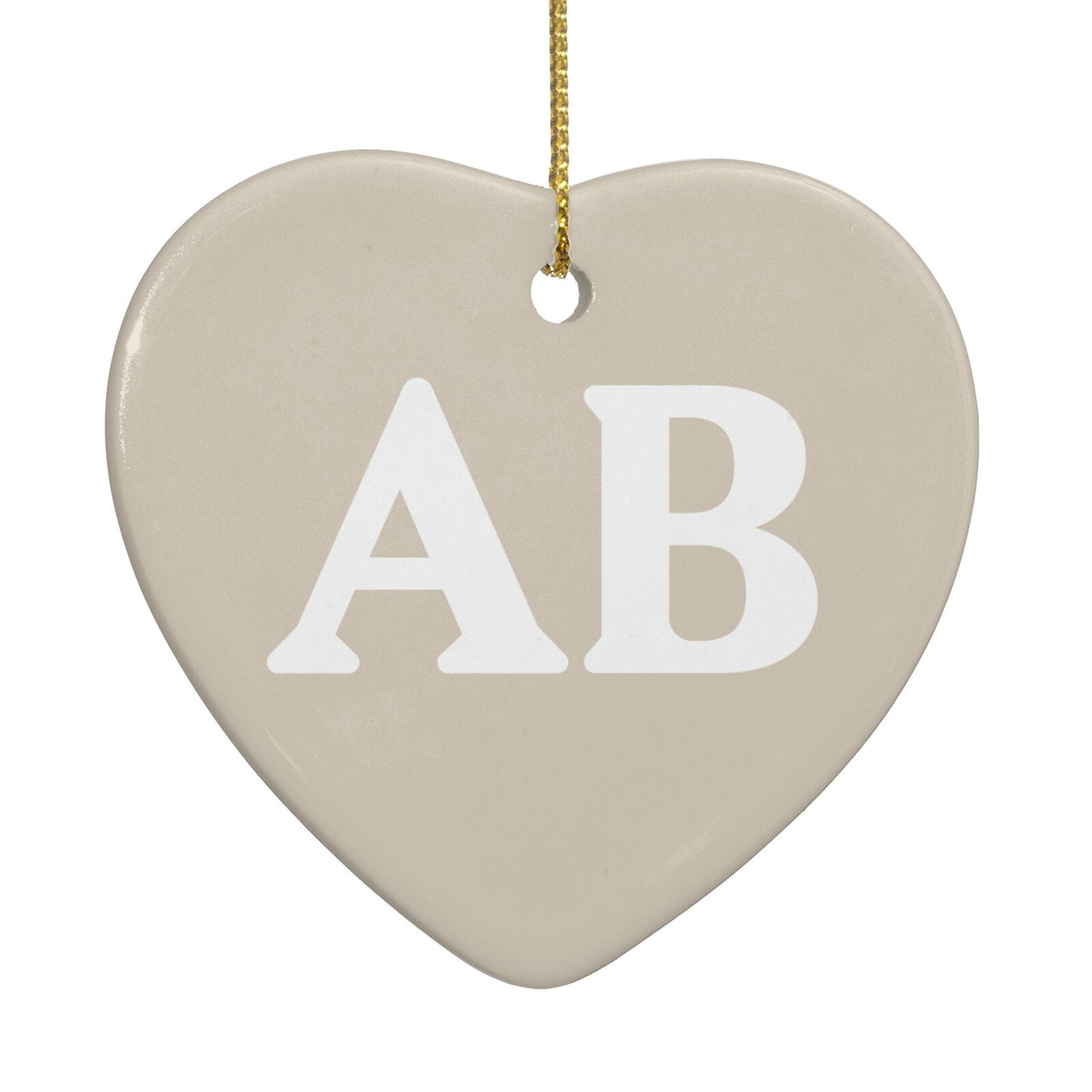 Initials Heart Decoration Back Image