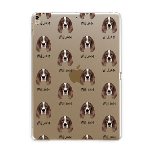 Irish Red White Setter Icon with Name Apple iPad Gold Case