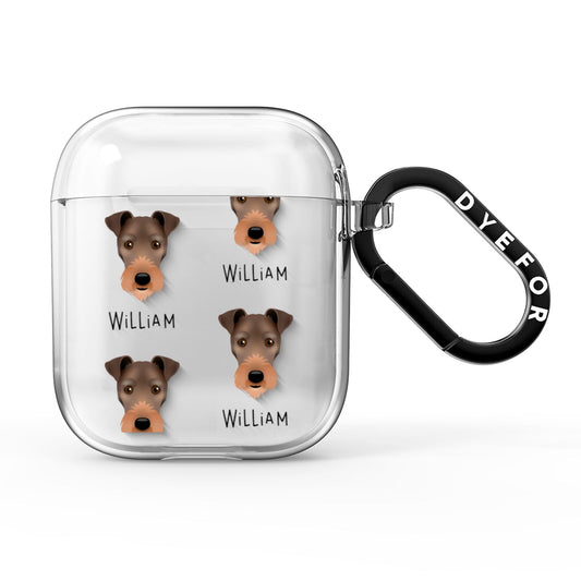 Irish Terrier Icon with Name AirPods Clear Case