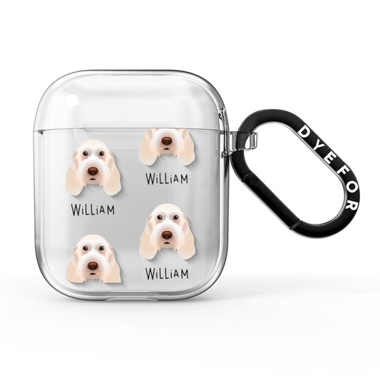Italian Spinone Icon with Name AirPods Clear Case