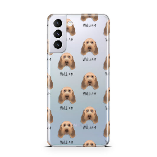 Italian Spinone Icon with Name Samsung S21 Plus Phone Case