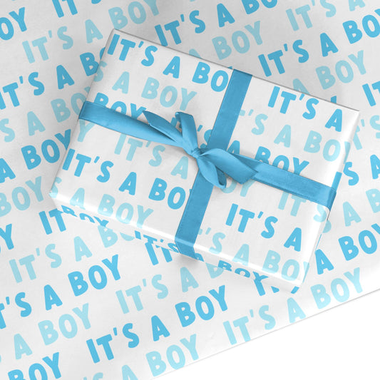 Its a Boy Baby Shower Custom Wrapping Paper