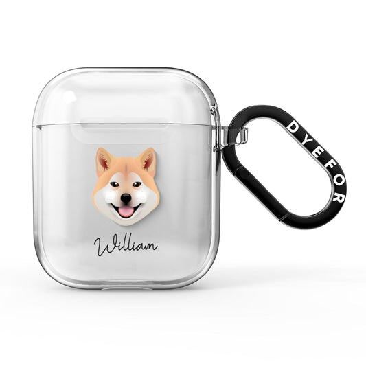 Japanese Shiba Personalised AirPods Clear Case