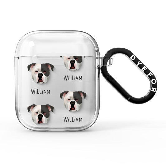 Johnson American Bulldog Icon with Name AirPods Clear Case