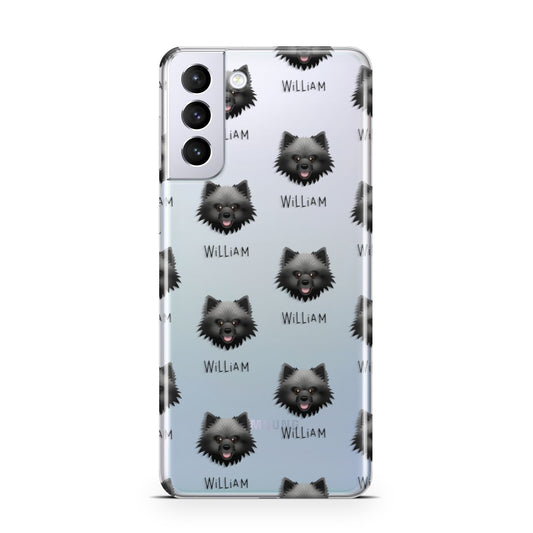 Keeshond Icon with Name Samsung S21 Plus Phone Case