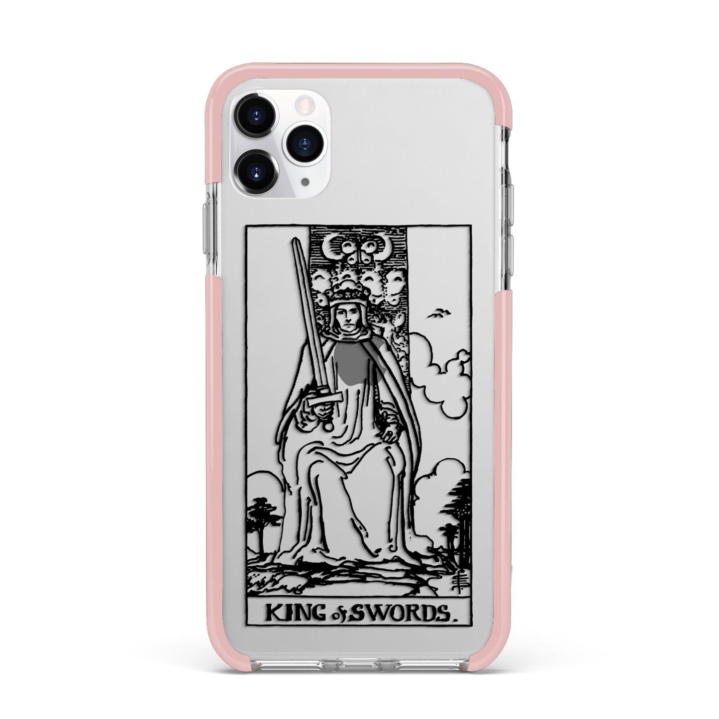 King of Swords Monochrome iPhone 11 Pro Max Impact Pink Edge Case