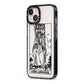 King of Swords Monochrome iPhone 13 Black Impact Case Side Angle on Silver phone