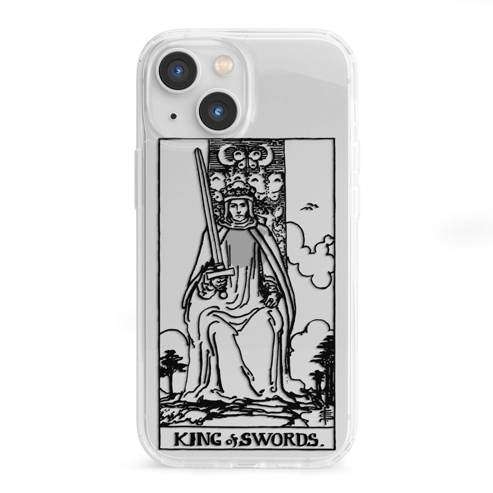 King of Swords Monochrome iPhone 13 Mini Clear Bumper Case