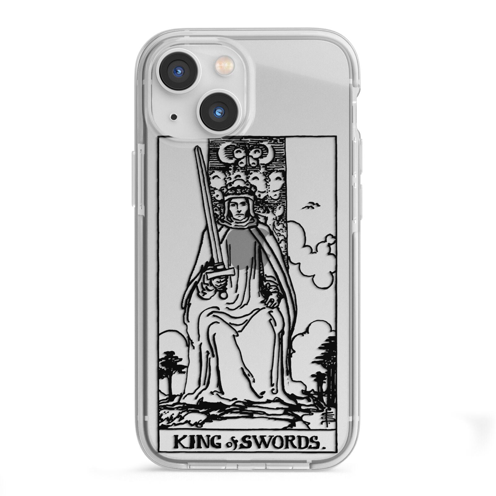King of Swords Monochrome iPhone 13 Mini TPU Impact Case with White Edges