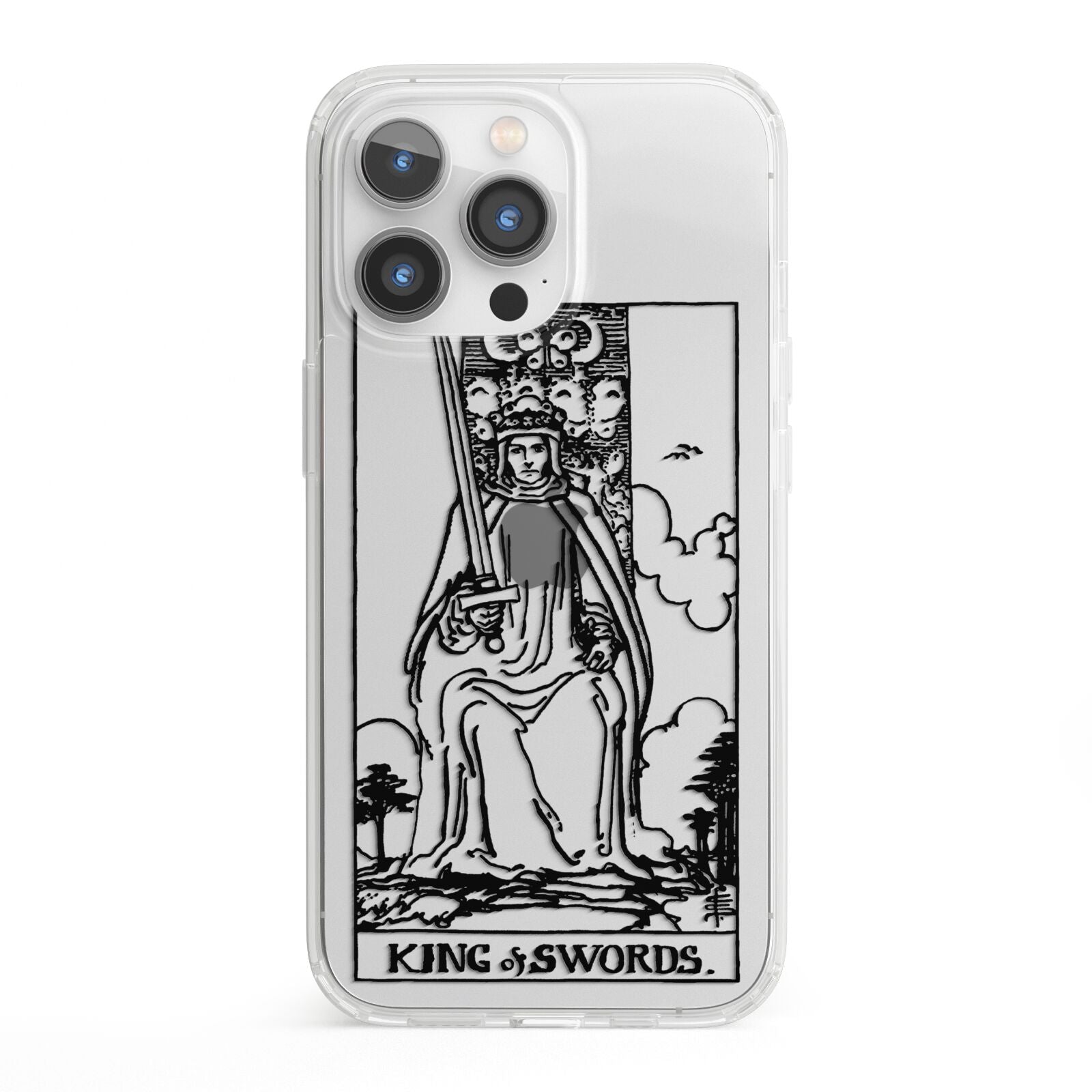 King of Swords Monochrome iPhone 13 Pro Clear Bumper Case