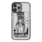 King of Swords Monochrome iPhone 13 Pro Max Black Impact Case on Silver phone