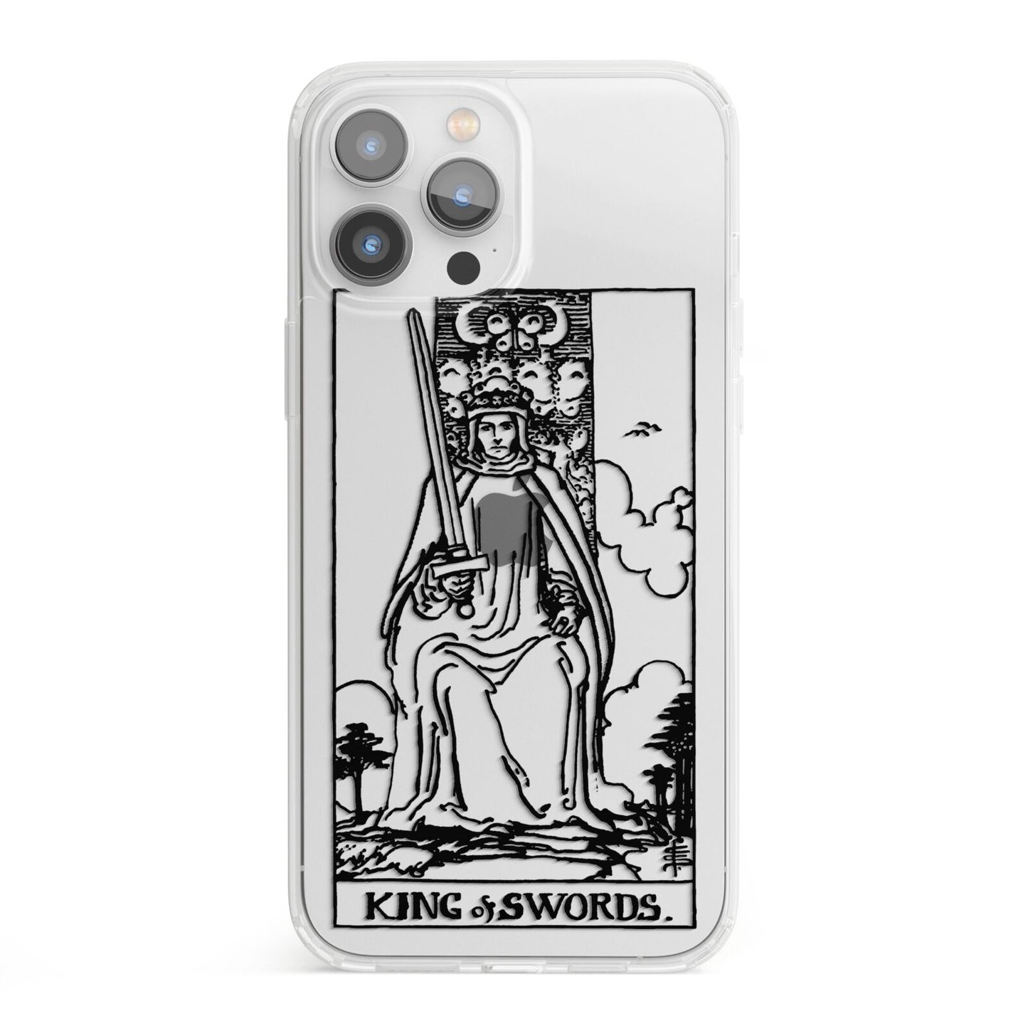King of Swords Monochrome iPhone 13 Pro Max Clear Bumper Case