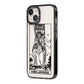 King of Swords Monochrome iPhone 14 Black Impact Case Side Angle on Silver phone