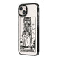 King of Swords Monochrome iPhone 14 Plus Black Impact Case Side Angle on Silver phone