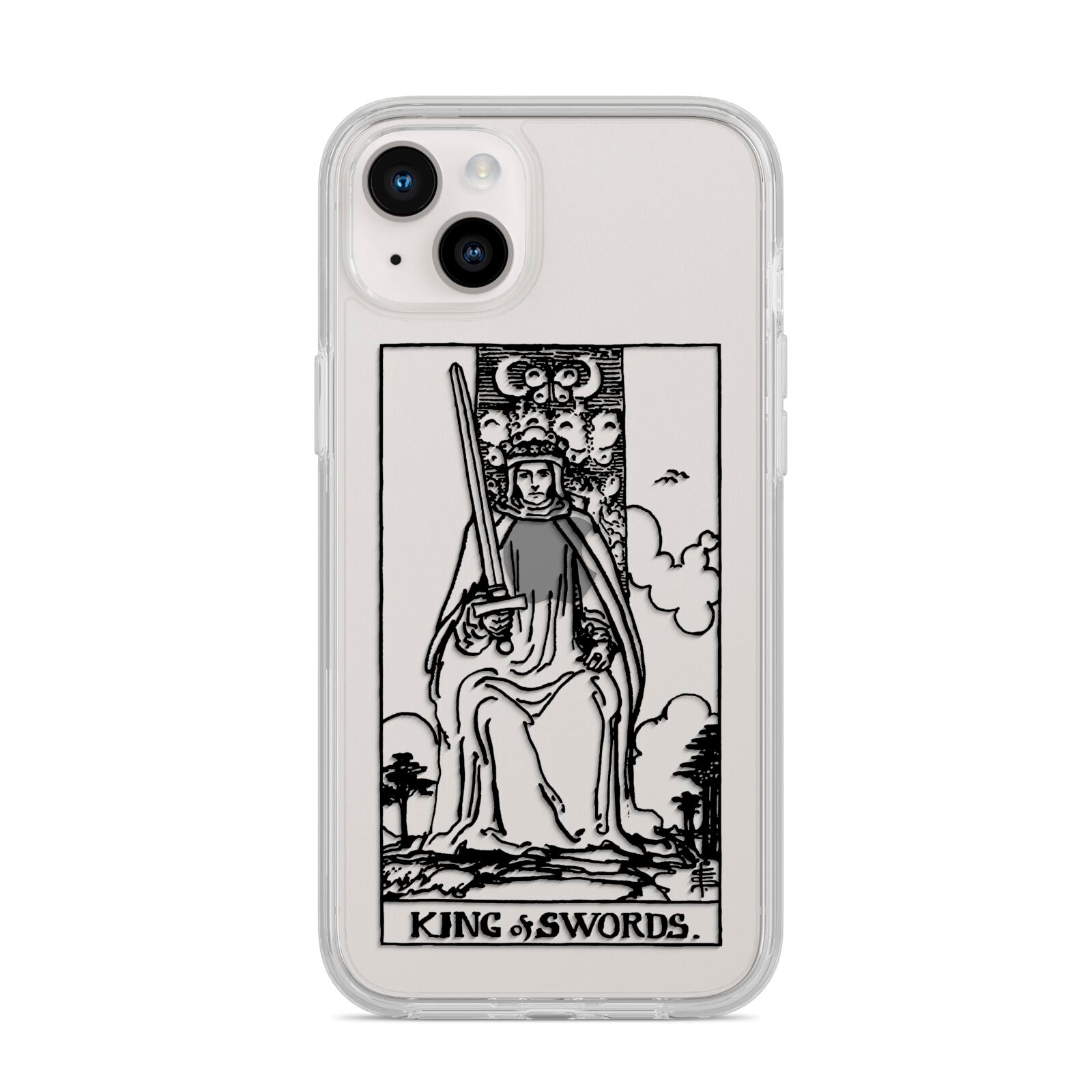 King of Swords Monochrome iPhone 14 Plus Clear Tough Case Starlight